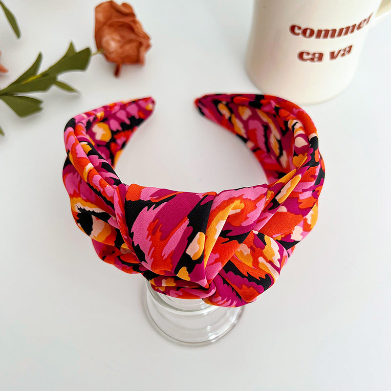 Multicoloured large knotted headband