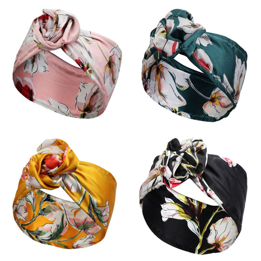 Bulk 20 pieces printed flat wide twist hair scarf