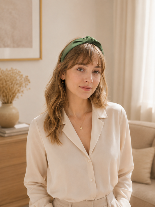 Matte satin knotted headband
