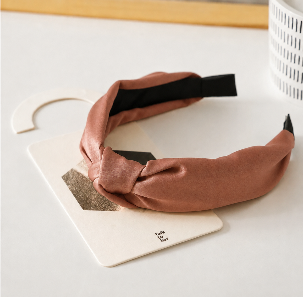 Matte satin knotted headband