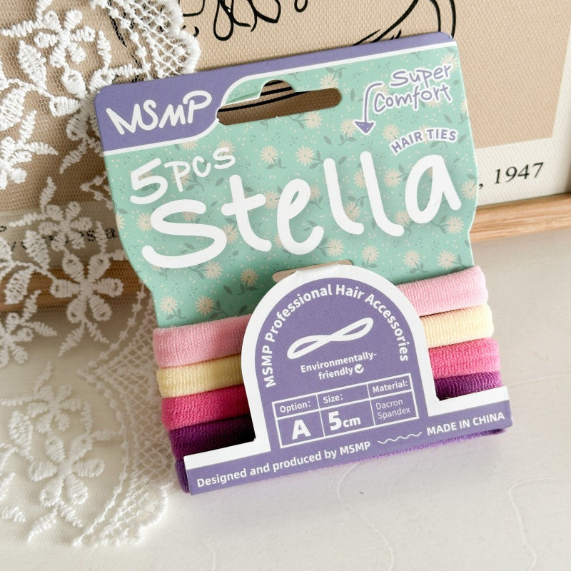 5-pack super comfort elastic hair tie