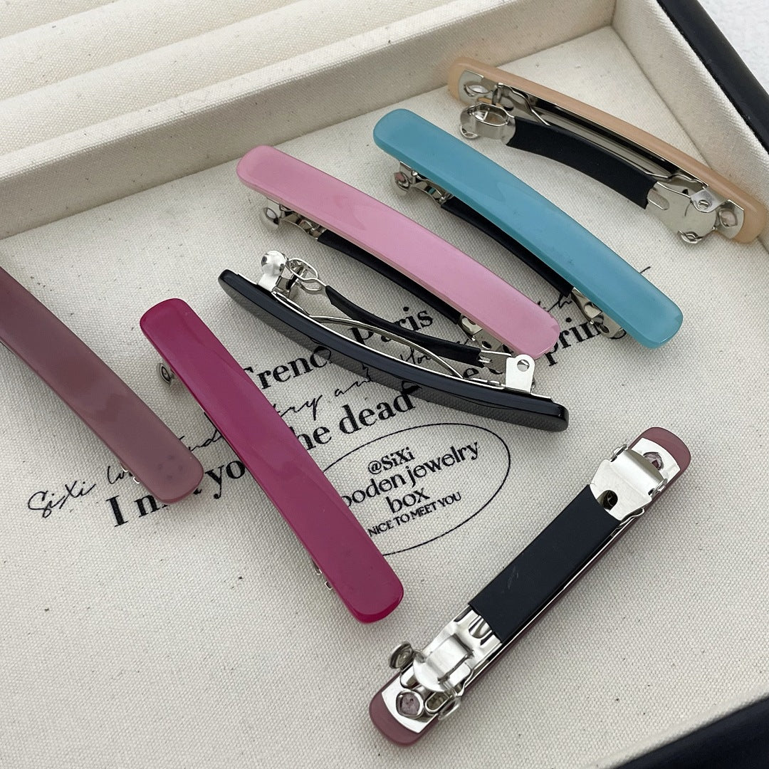 Small resin plain hair barrette