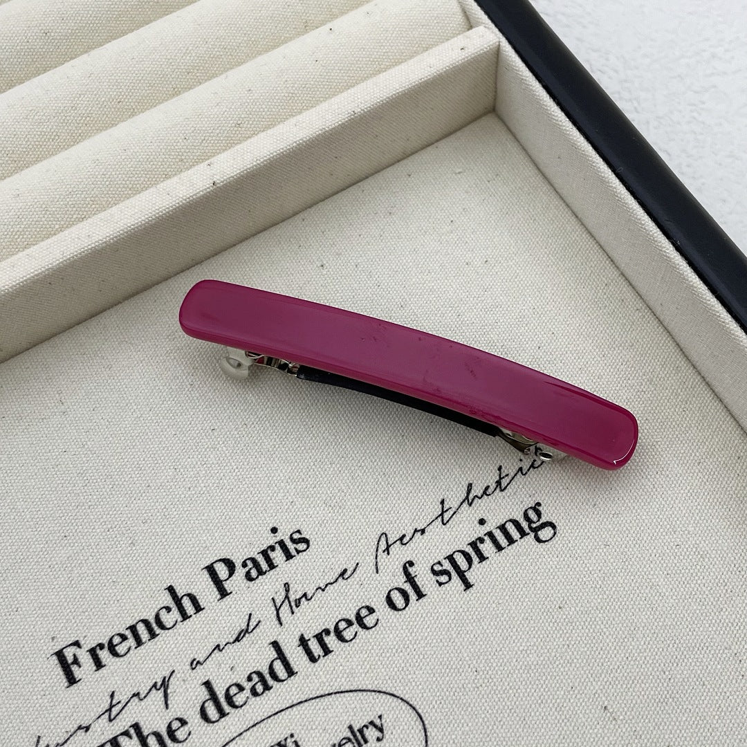 Small resin plain hair barrette