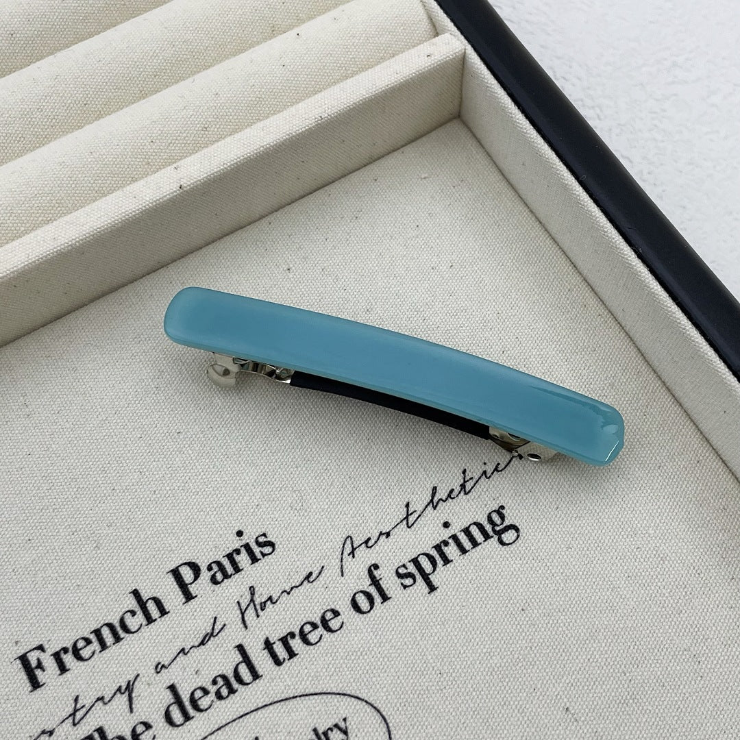 Small resin plain hair barrette