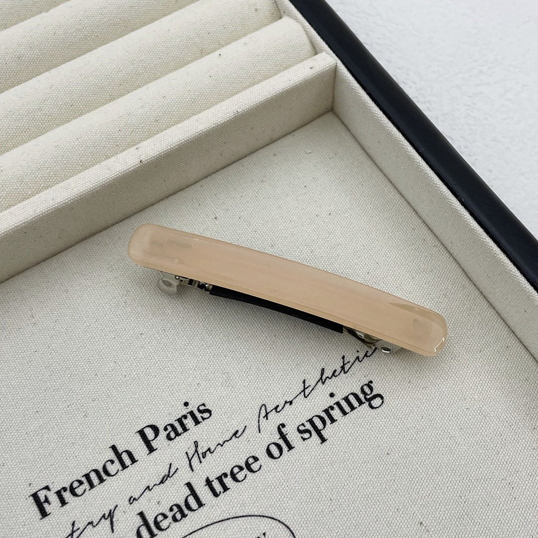 Small resin plain hair barrette