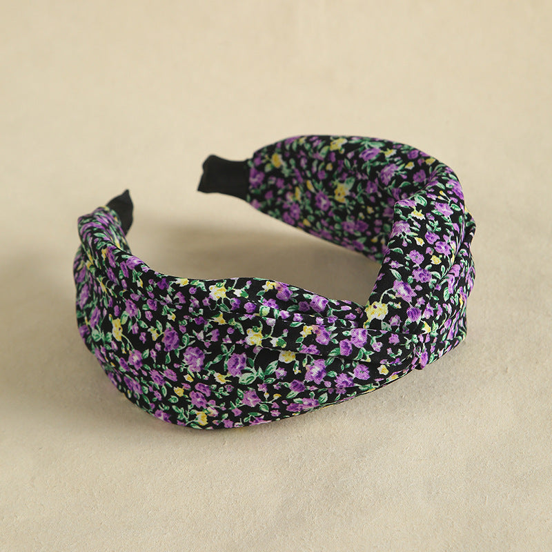 Country flowers print twist top headband