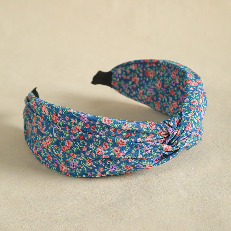 Country flowers print twist top headband