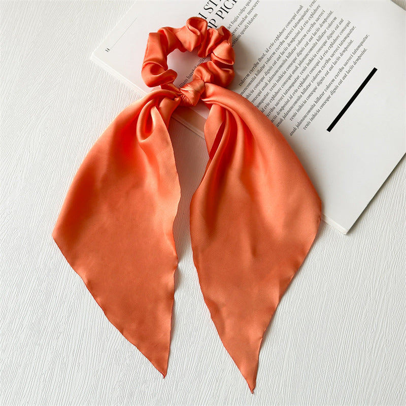 Printed satin scrunchies with scarf