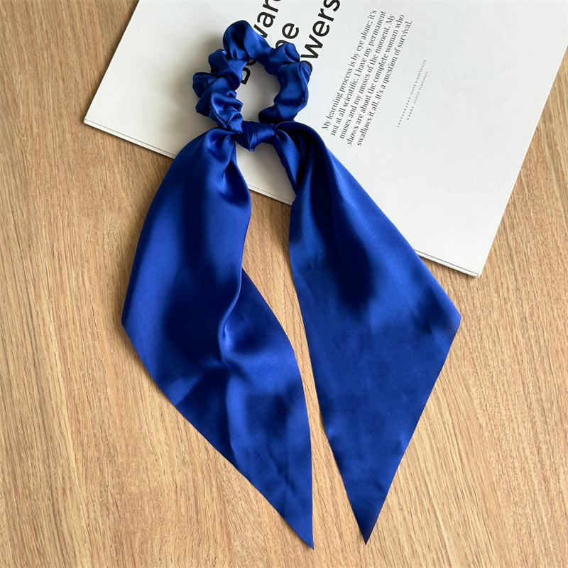 Printed satin scrunchies with scarf