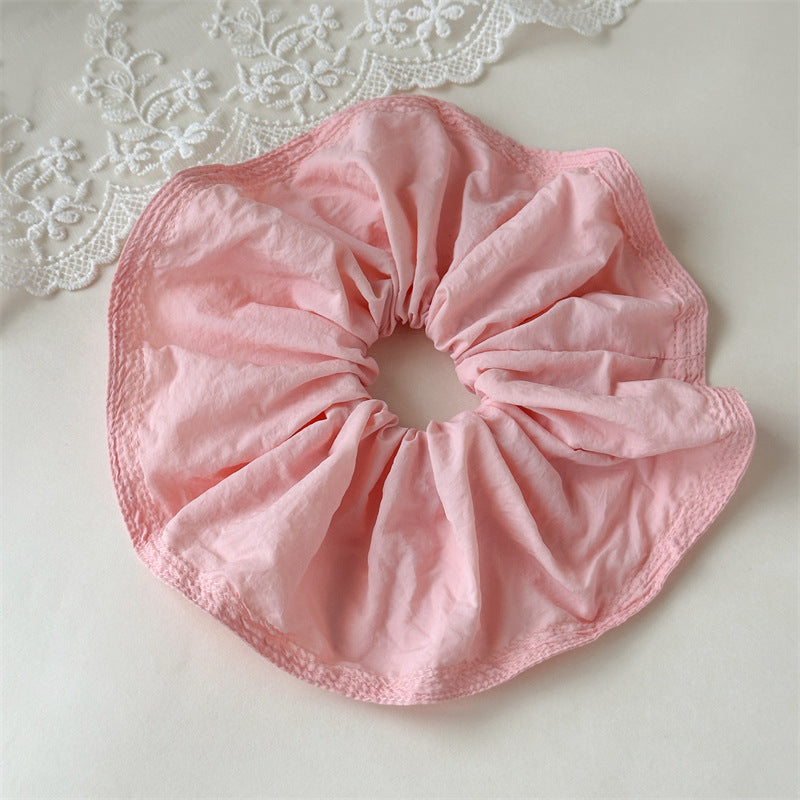 Over-size stitched edge chiffon scrunchies