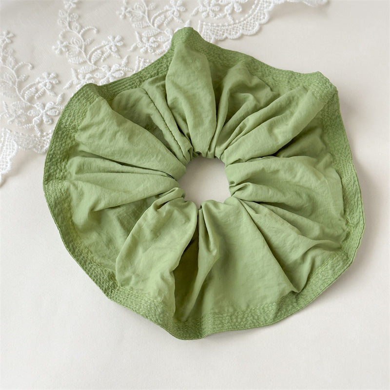 Over-size stitched edge chiffon scrunchies