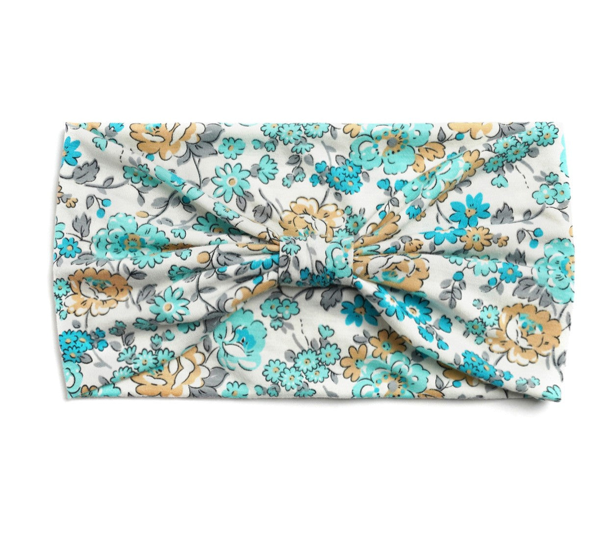 Multicoloured country flowers print 2-way knotted bandanna headband