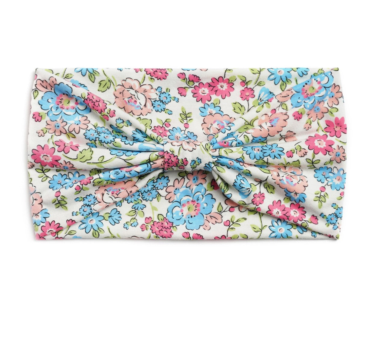 Multicoloured country flowers print 2-way knotted bandanna headband