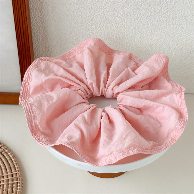 Over-size stitched edge chiffon scrunchies
