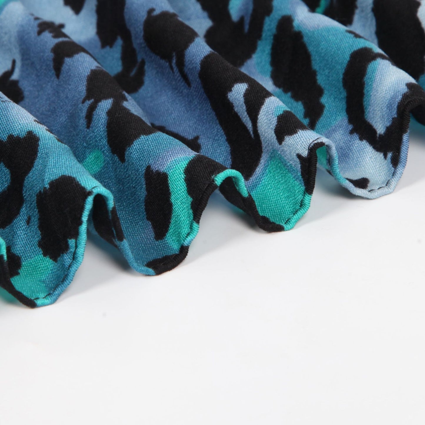 Large leopard fringed scarf