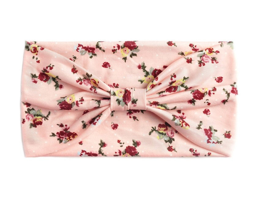 Small flowers printed 2-way knotted bandanna hair band