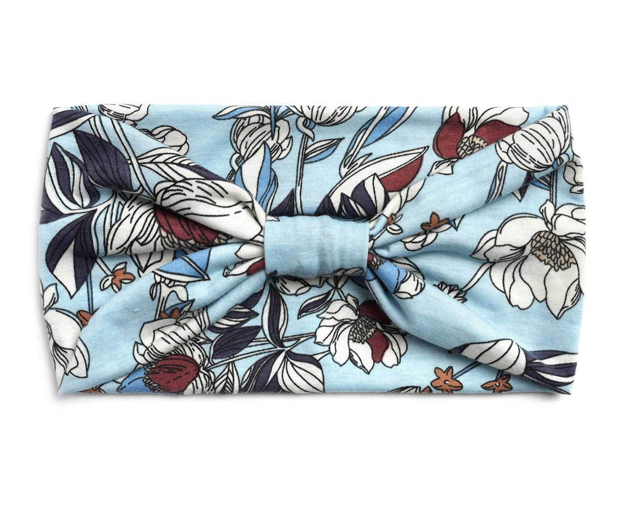 Orchid flowers print 2-way bandanna hair band