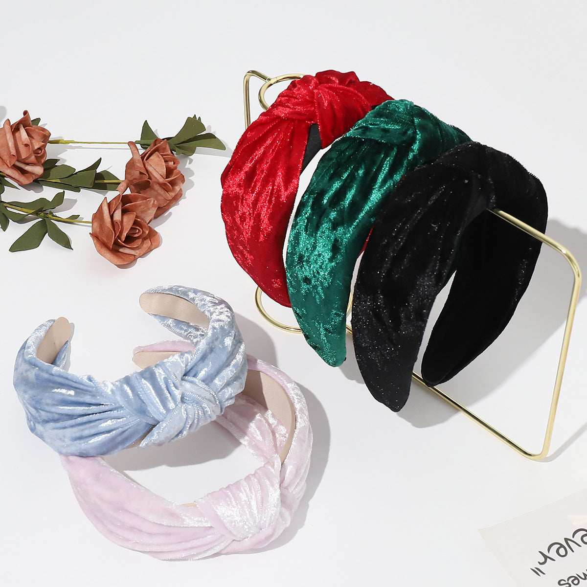 Glossy velvet knotted headband