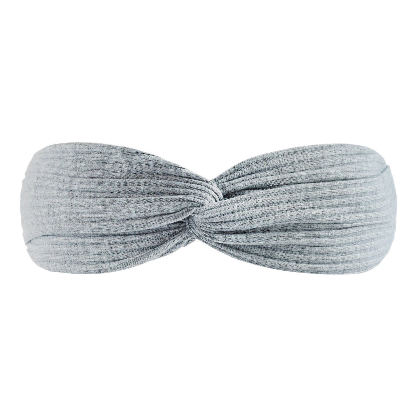 Twist front ribbed cotton elastic headband