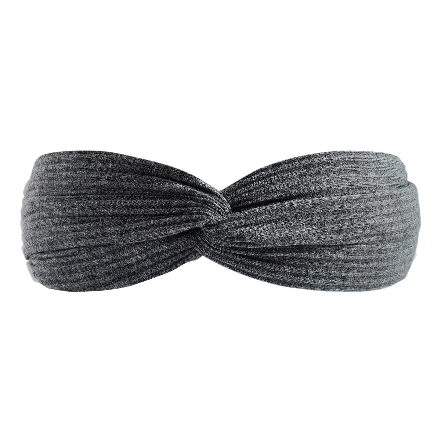Twist front ribbed cotton elastic headband