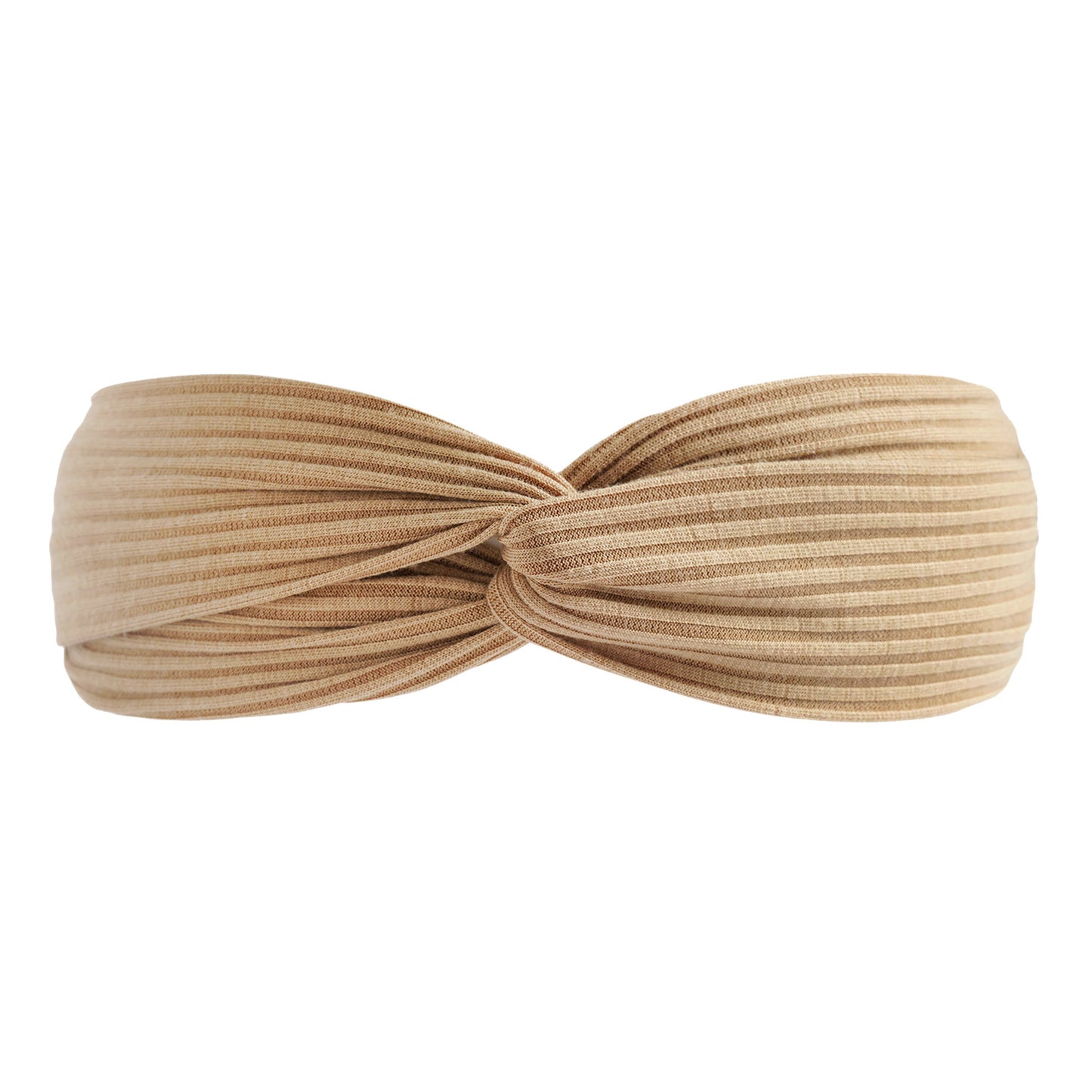 Twist front ribbed cotton elastic headband