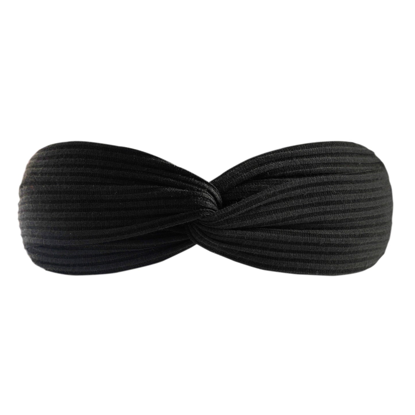 Twist front ribbed cotton elastic headband