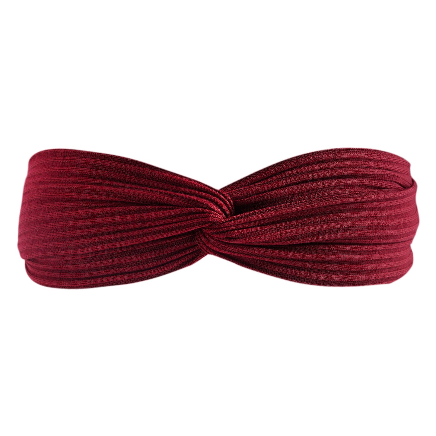 Twist front ribbed cotton elastic headband