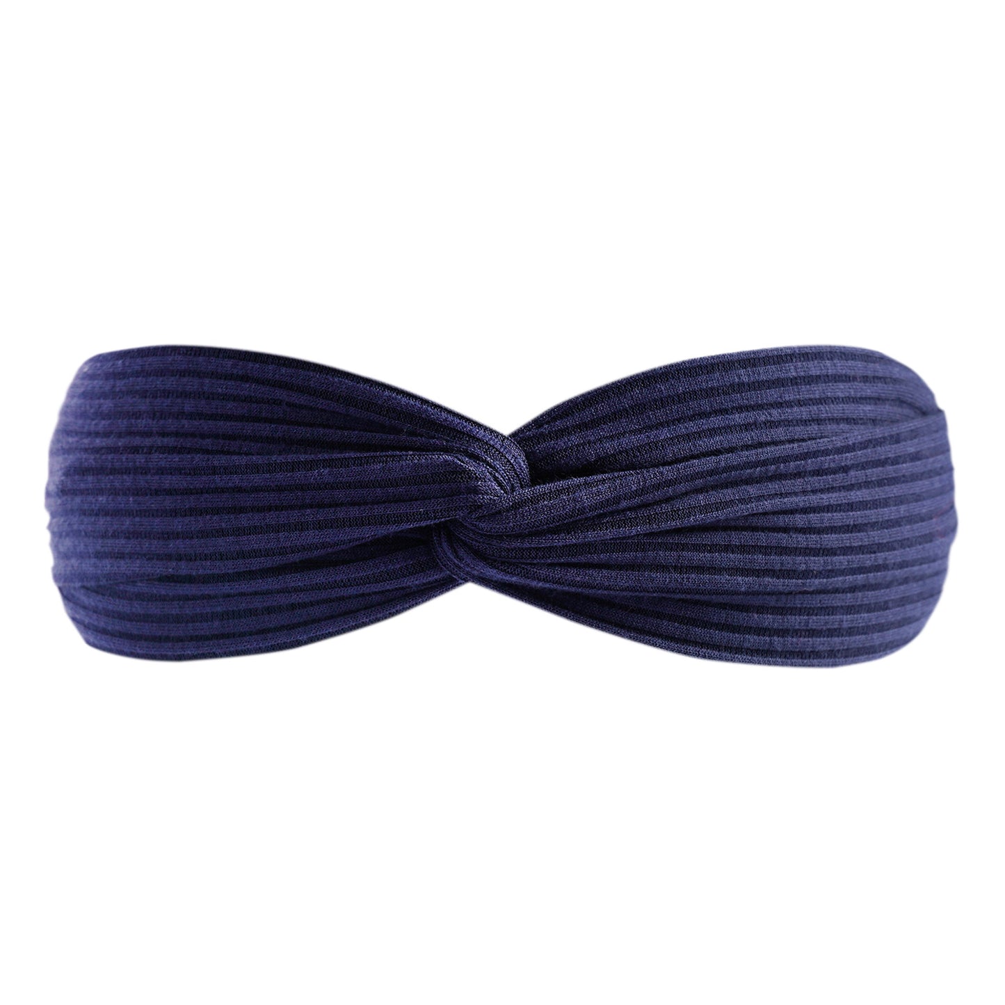 Twist front ribbed cotton elastic headband