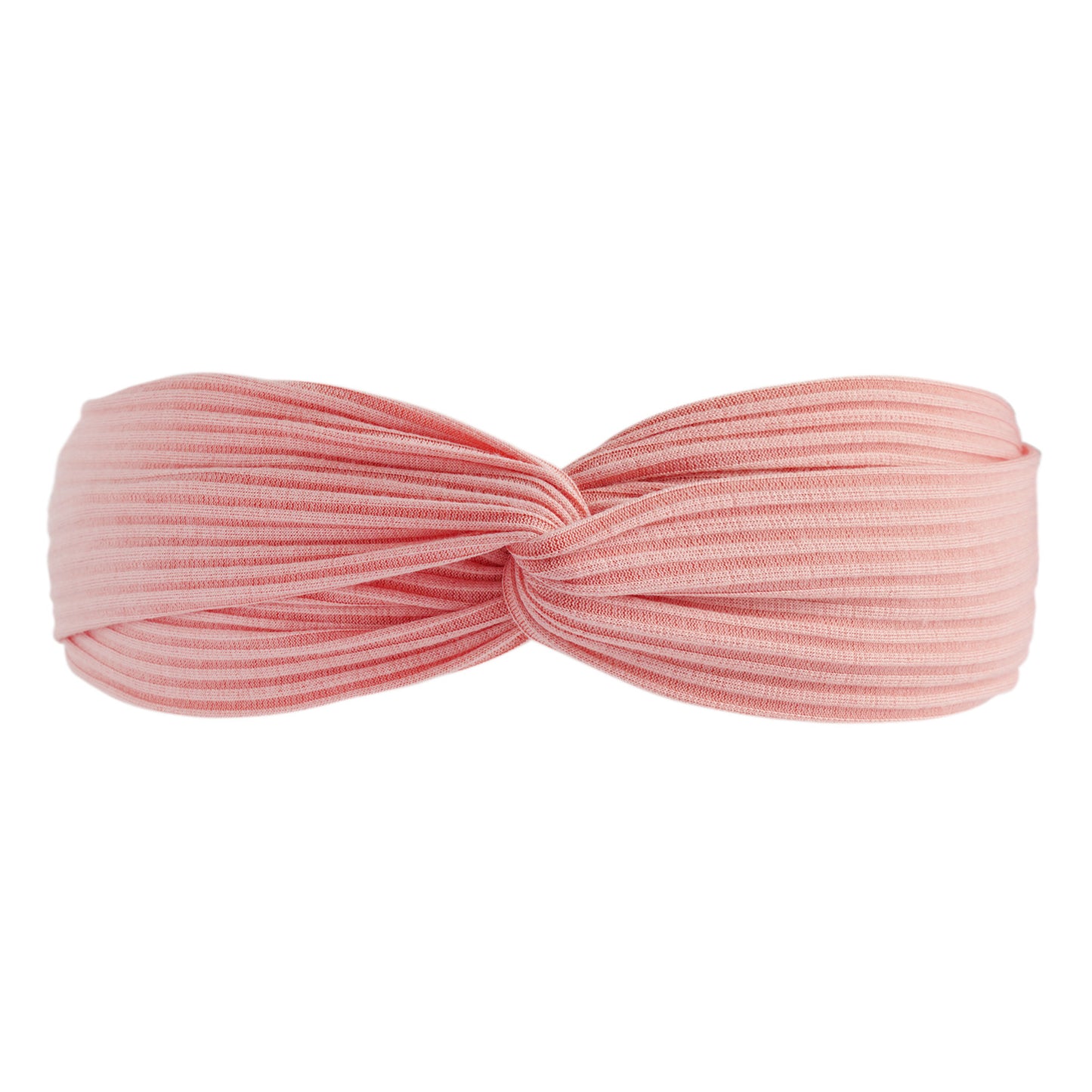 Twist front ribbed cotton elastic headband
