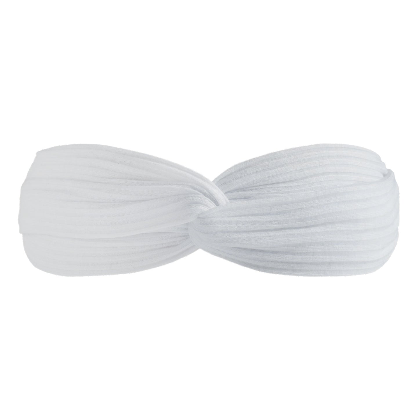 Twist front ribbed cotton elastic headband