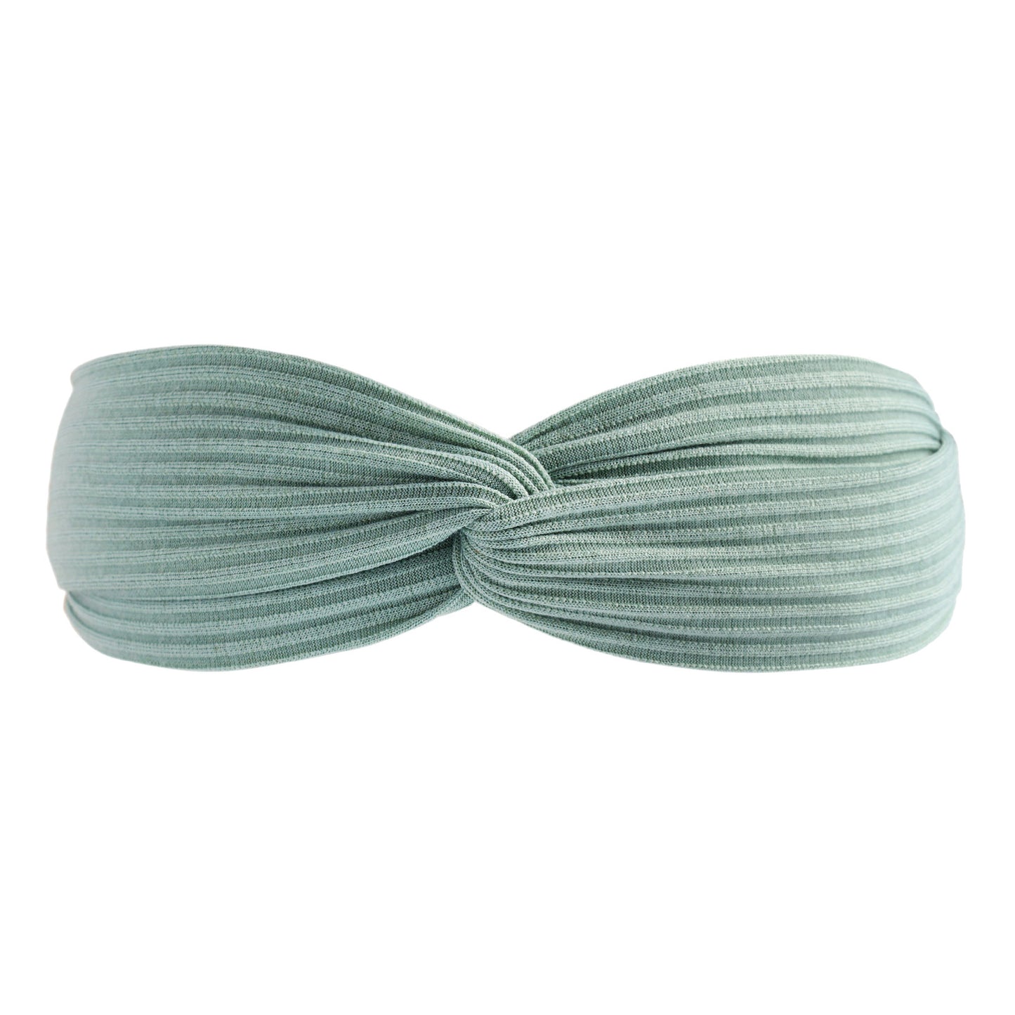 Twist front ribbed cotton elastic headband