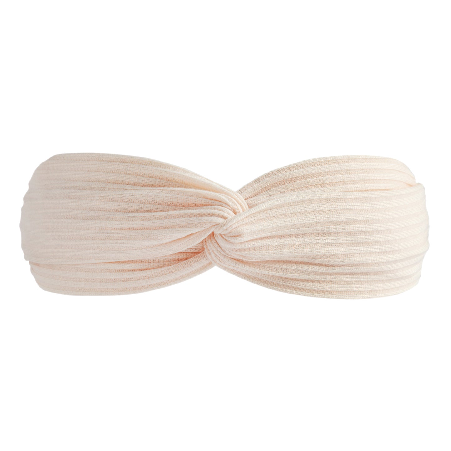 Twist front ribbed cotton elastic headband