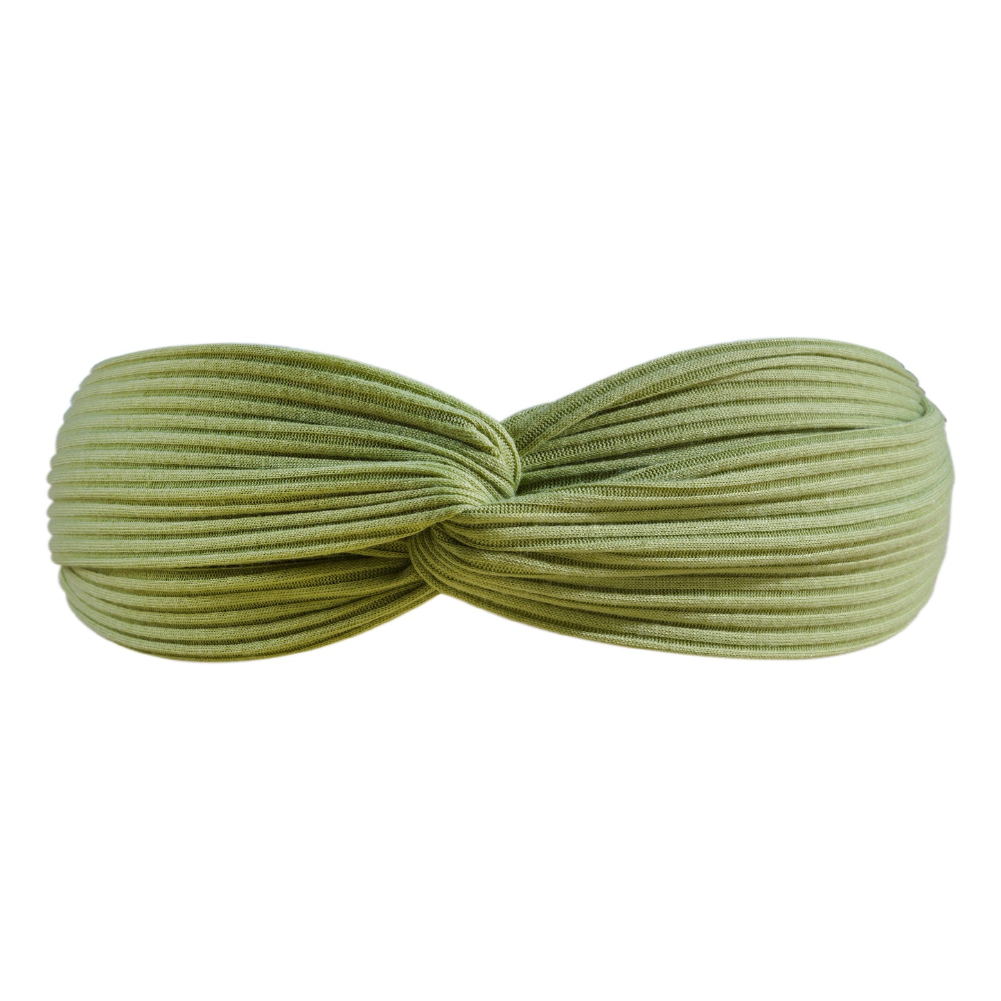 Twist front ribbed cotton elastic headband