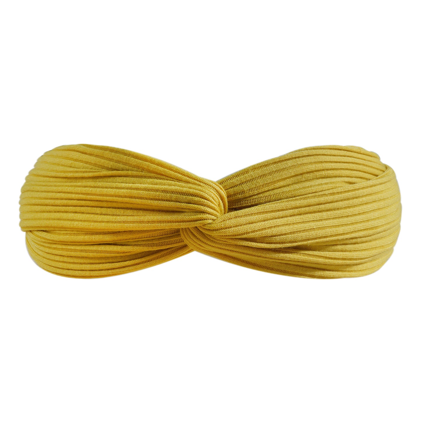 Twist front ribbed cotton elastic headband