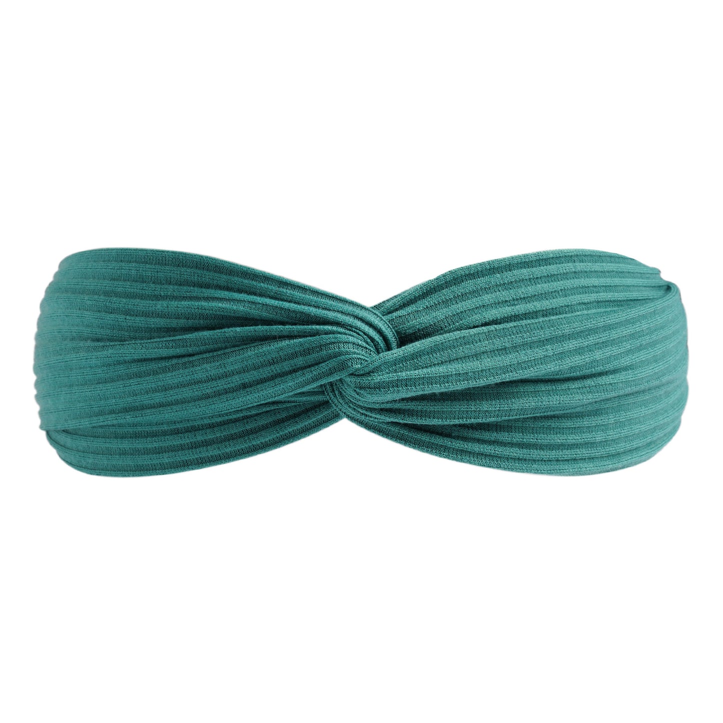 Twist front ribbed cotton elastic headband