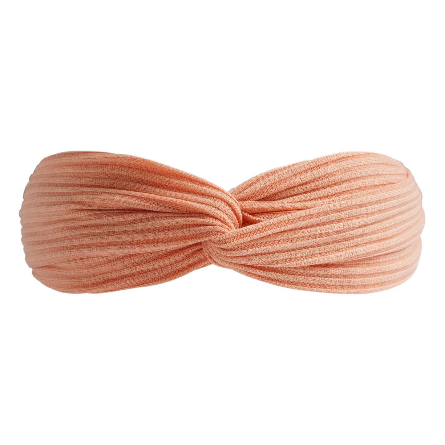 Twist front ribbed cotton elastic headband
