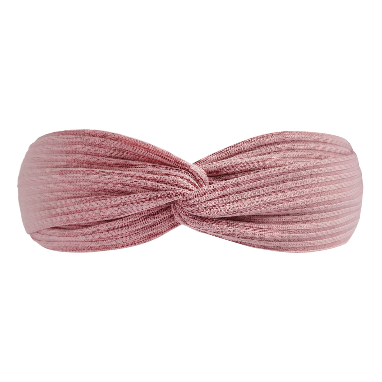 Twist front ribbed cotton elastic headband