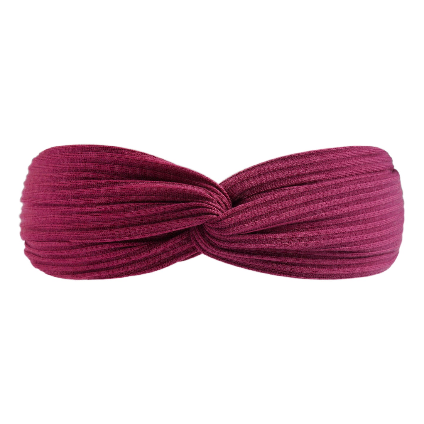 Twist front ribbed cotton elastic headband