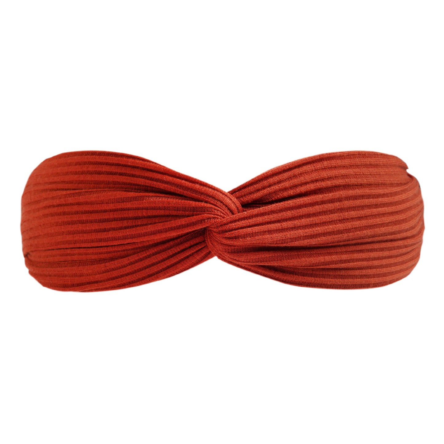 Twist front ribbed cotton elastic headband