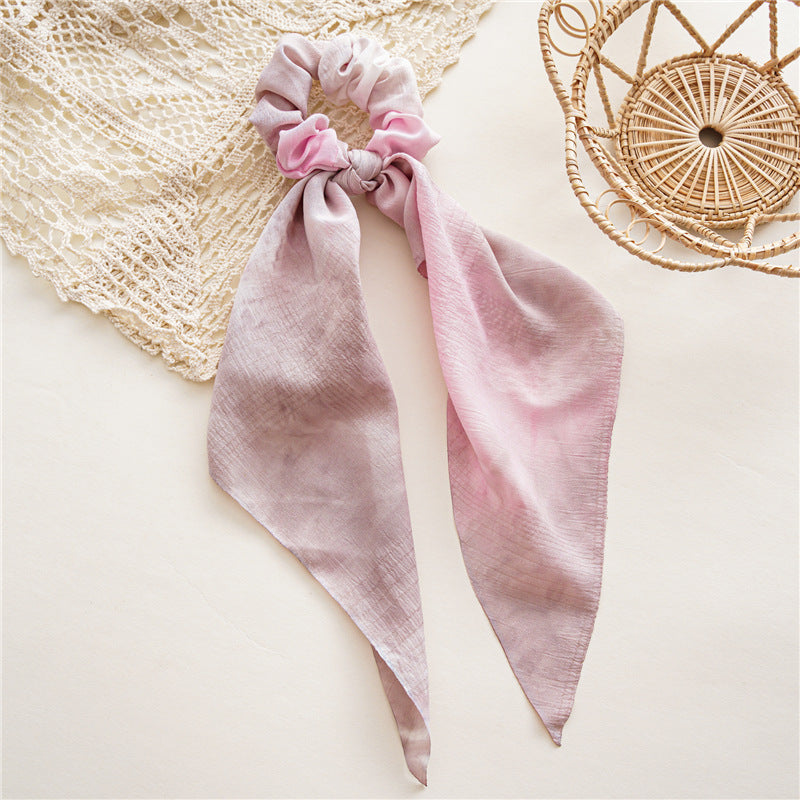 Multicoloured tie dye scrunchies with scarf