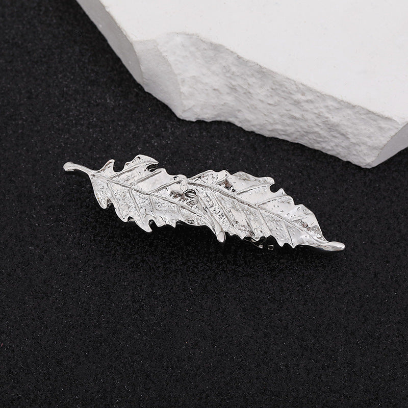 Double leaves small hair barrette