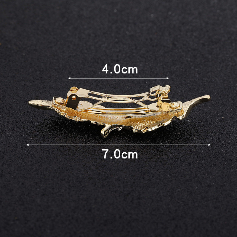 Double leaves small hair barrette