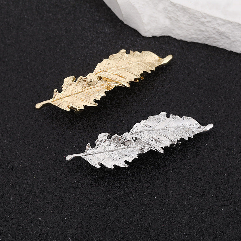 Double leaves small hair barrette
