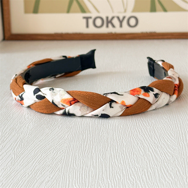 Multicoloured braided top headband