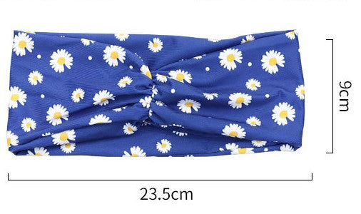 Daisy flowers printed sporty hair band