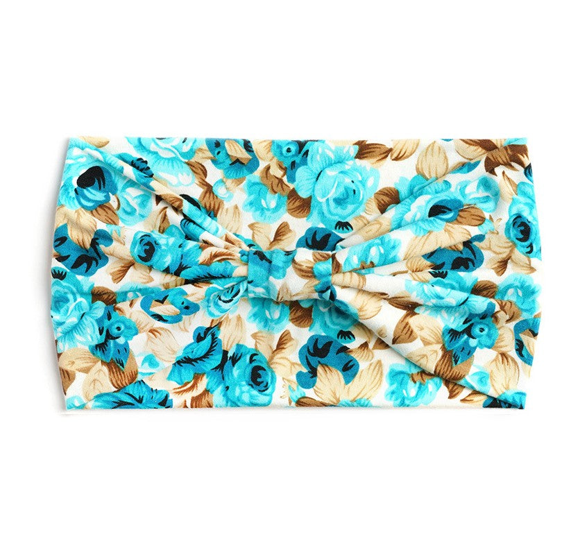 Roses print 2-way knotted bandanna hair band