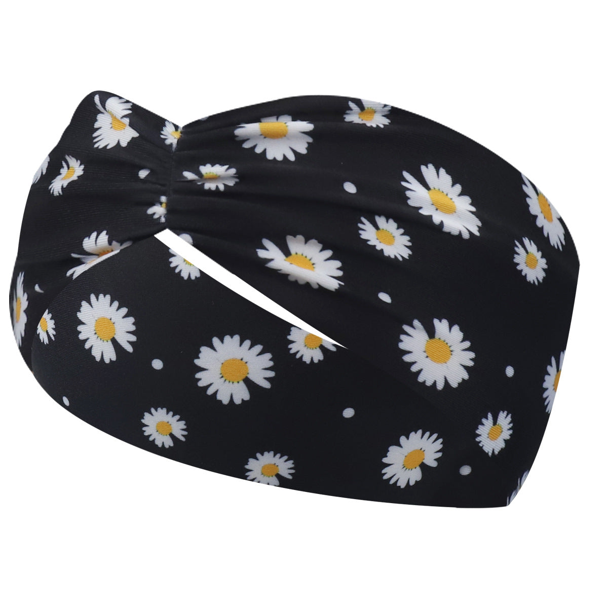 Daisy flowers printed sporty hair band