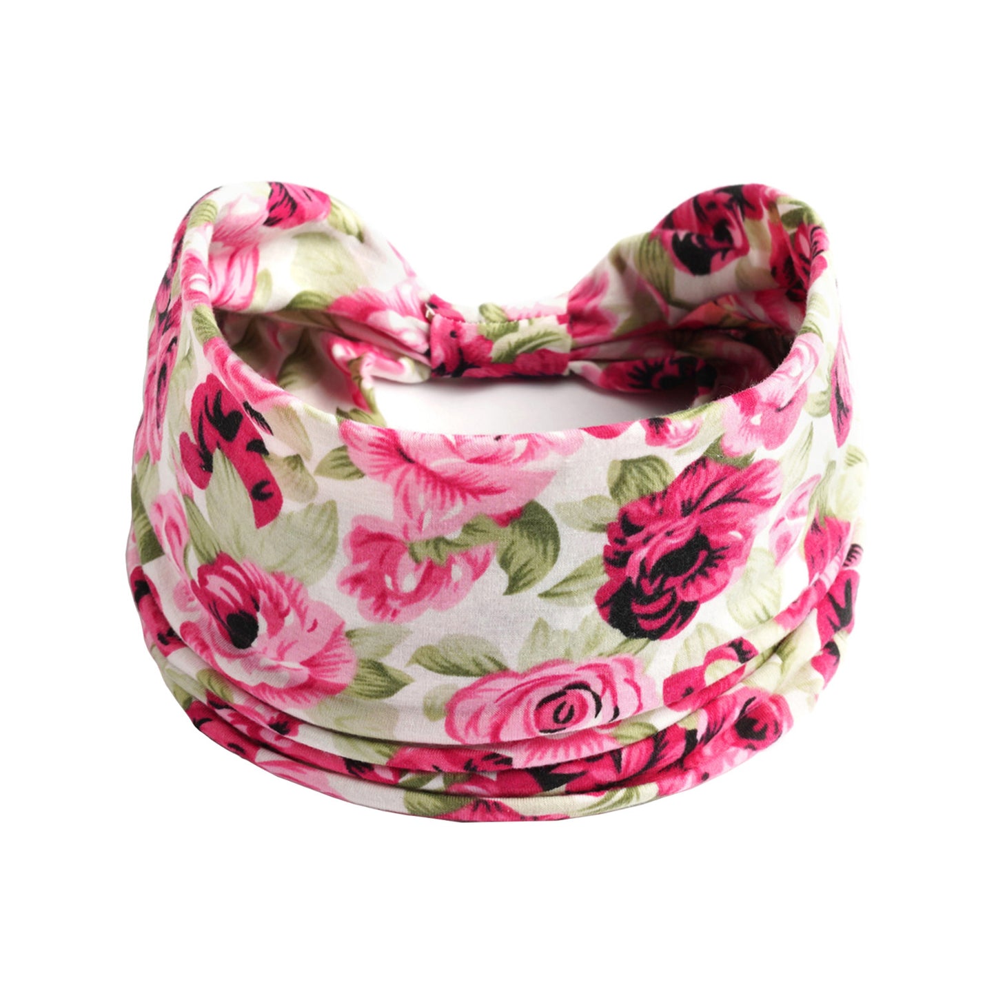 Roses print 2-way knotted bandanna hair band