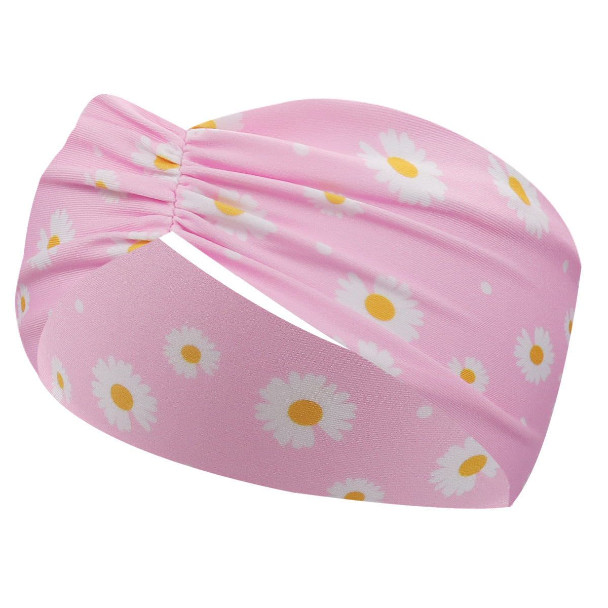 Daisy flowers printed sporty hair band
