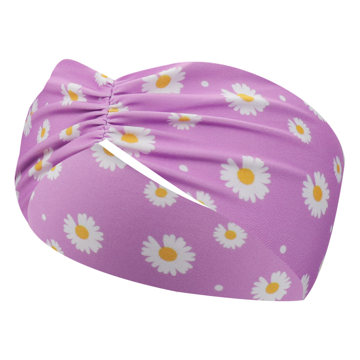 Daisy flowers printed sporty hair band